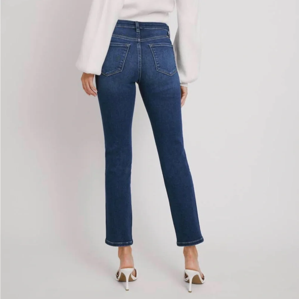 Kan Can High Rise Straight Blue Jeans - Picture 2 of 3